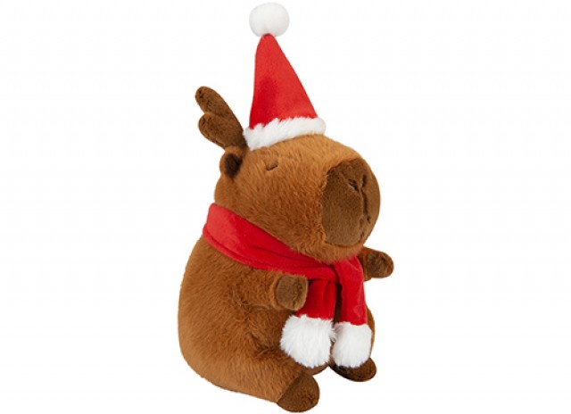 (Mis 3) CAPIBARA con sciarpa e cappello natalizi  –  Peluche 20cm …x48